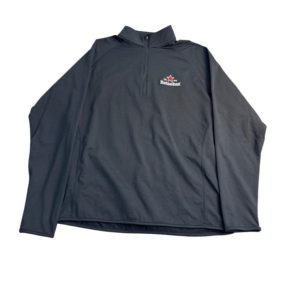 Levelwear Mens Heineken Quarter Zip Pullover Black Size Large Activewear Logo